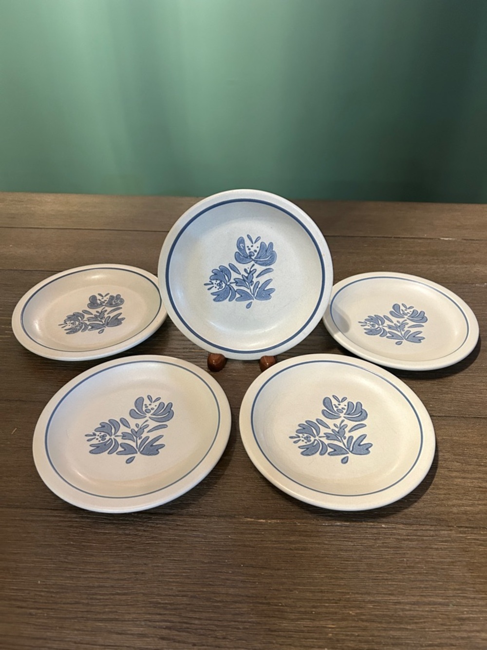 Pfaltzgraff salad dessert bread plates 6.5” USA Yorktowne blue 5 plates group A